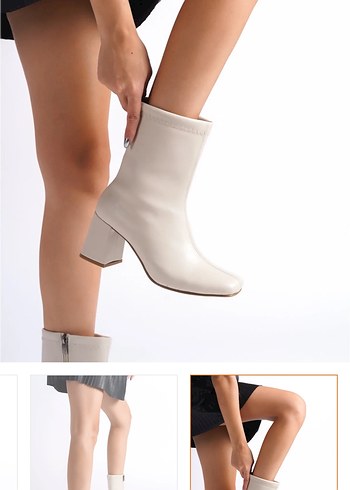 Trendyol & Milla Minimal Krem Topuklu Bot