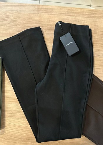 Massimo Dutti Siyah Midi Kumaş Kadın Pantolon