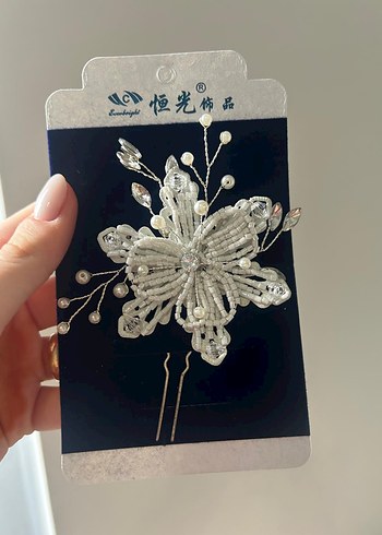 Accessorize Boncuklu Beyaz Çiçek Saç Aksesuarı