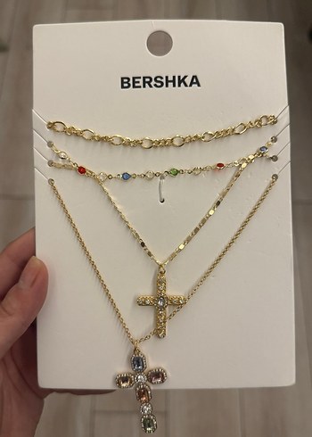 Bershka Bershka Mini Altın Renkli Boncuklu Kolye Seti