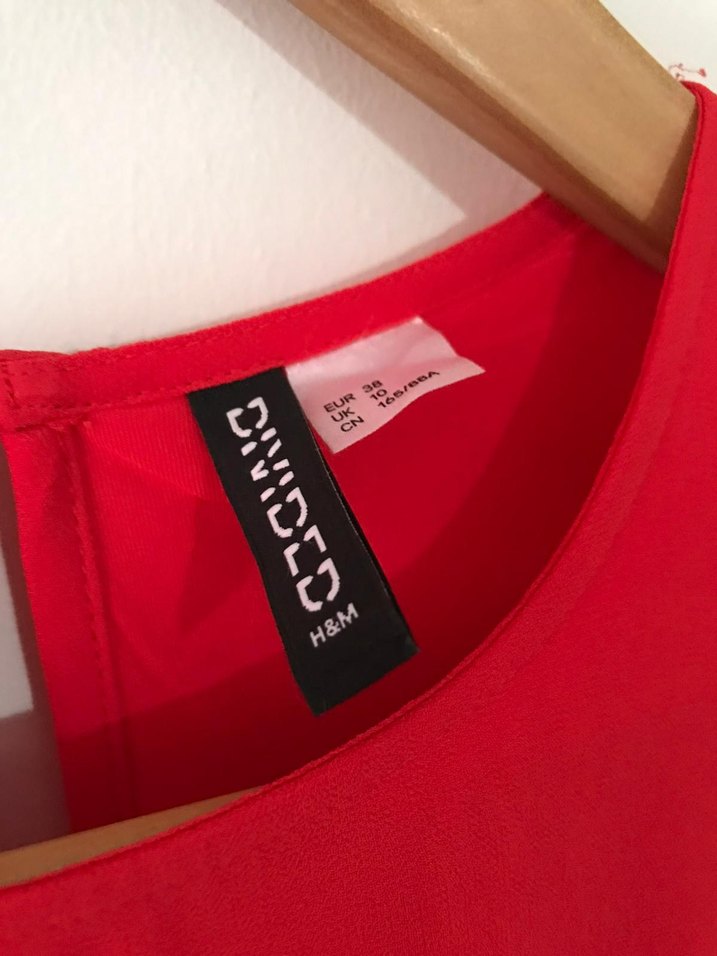 Uzun Kollu Kırmızı Midi Mini Elbise - Görsel 2