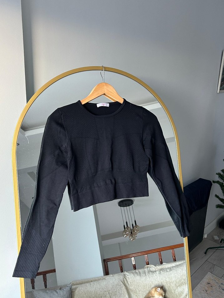 Siyah penti Kadın Crop Top - Görsel 3