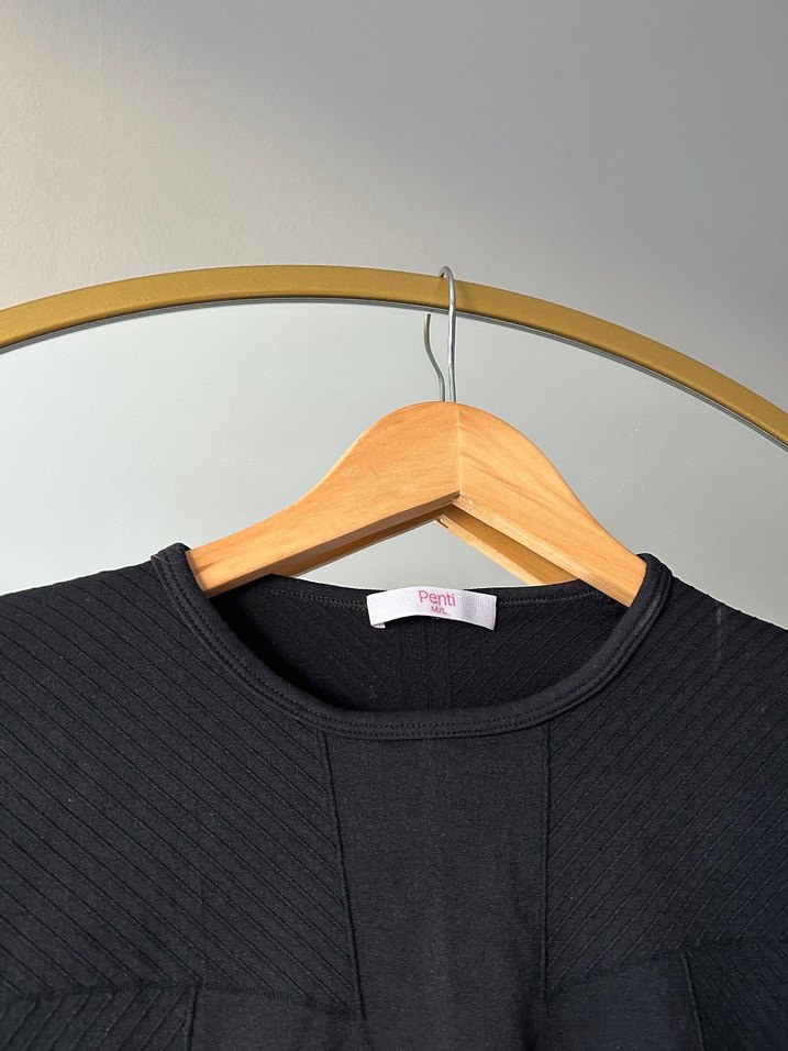 Siyah penti Kadın Crop Top - Görsel 2