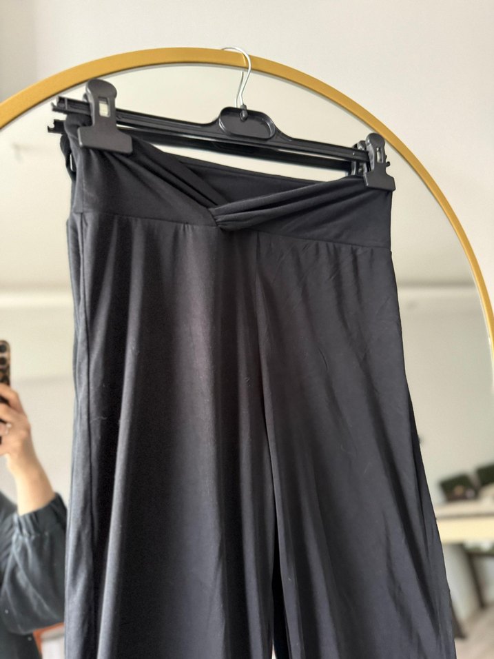 Siyah Salaş Midi Kadın Eşofman altı - Görsel 3