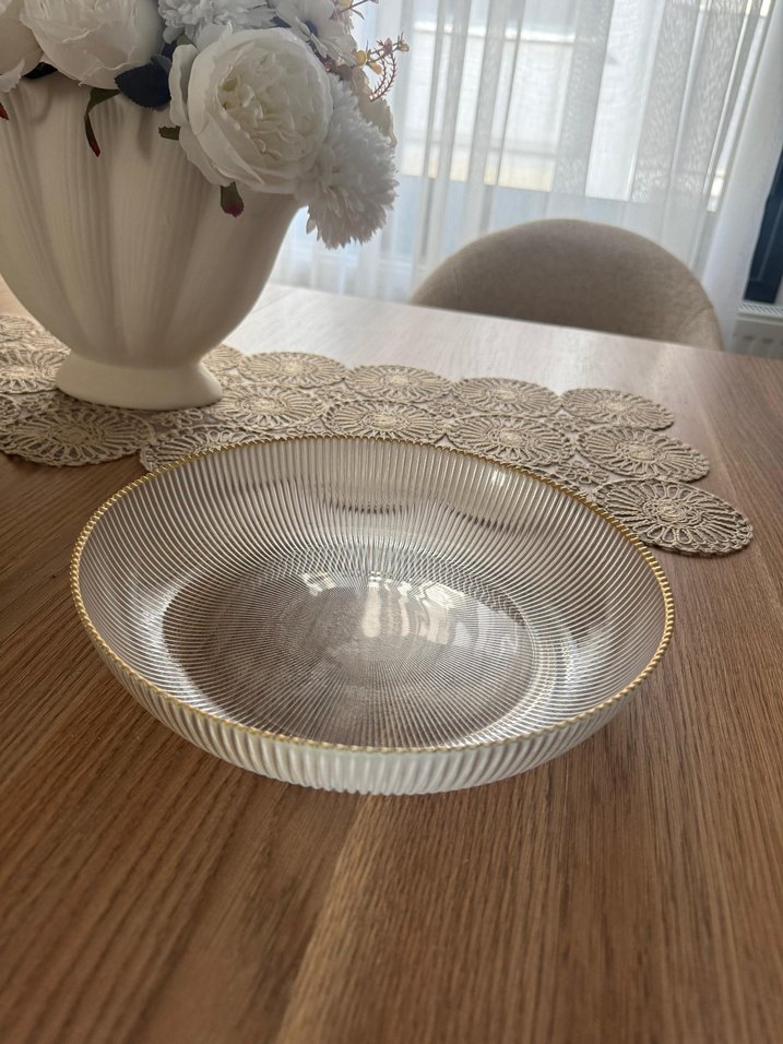 Modern Klasik Beyaz Desenli Tabak - Görsel 3