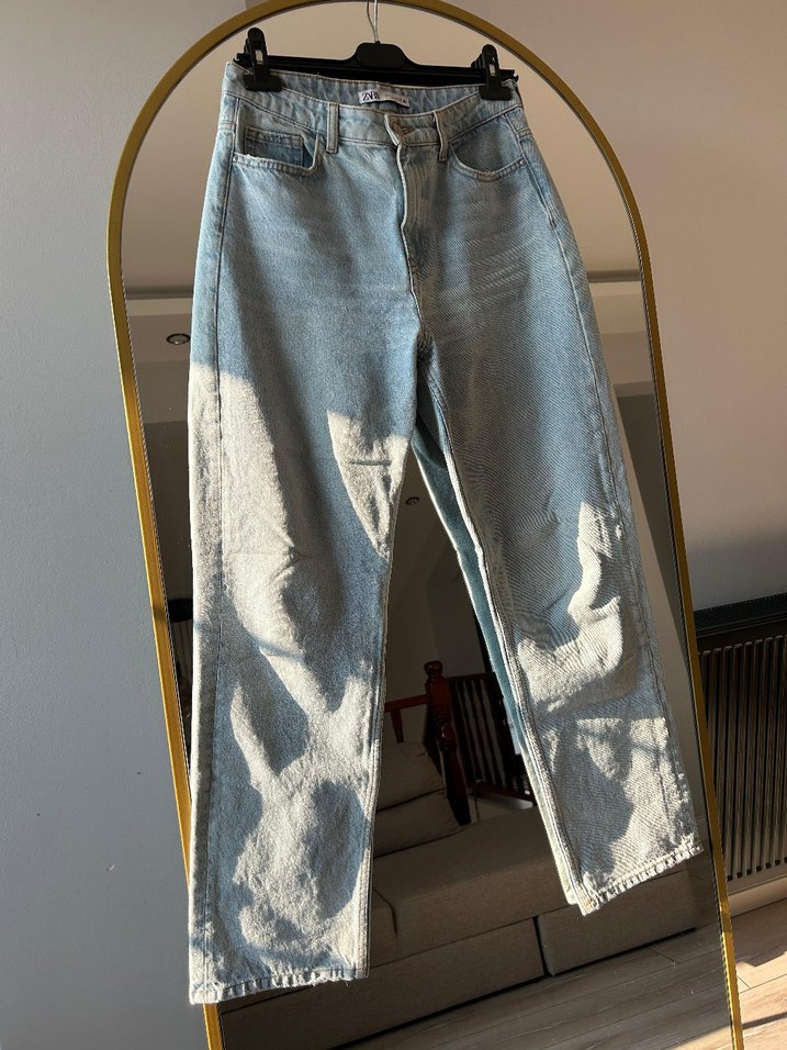 zara mavi Kadın Denim Pantolon - Görsel 2
