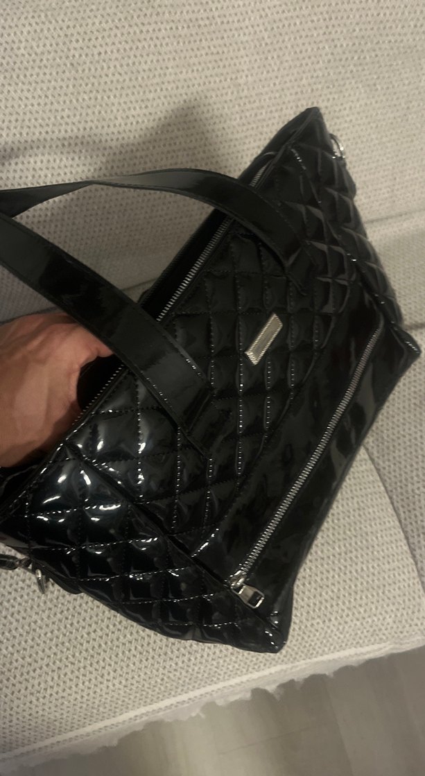 Siyah Deri Kadın Omuz Çantası - Görsel 2