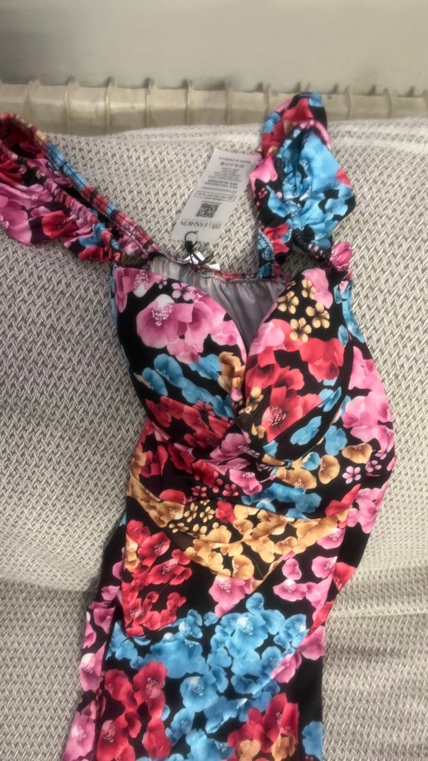 Renkli Bağlamalı Uzun Kadın Elbise - Görsel 2