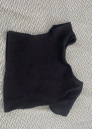 kız çocuk Siyah Kısa Kollu Crop