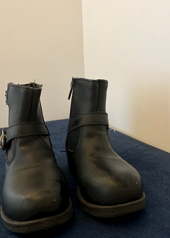 Siyah Deri Erkek Çocuk Biker Bot - Görsel 2