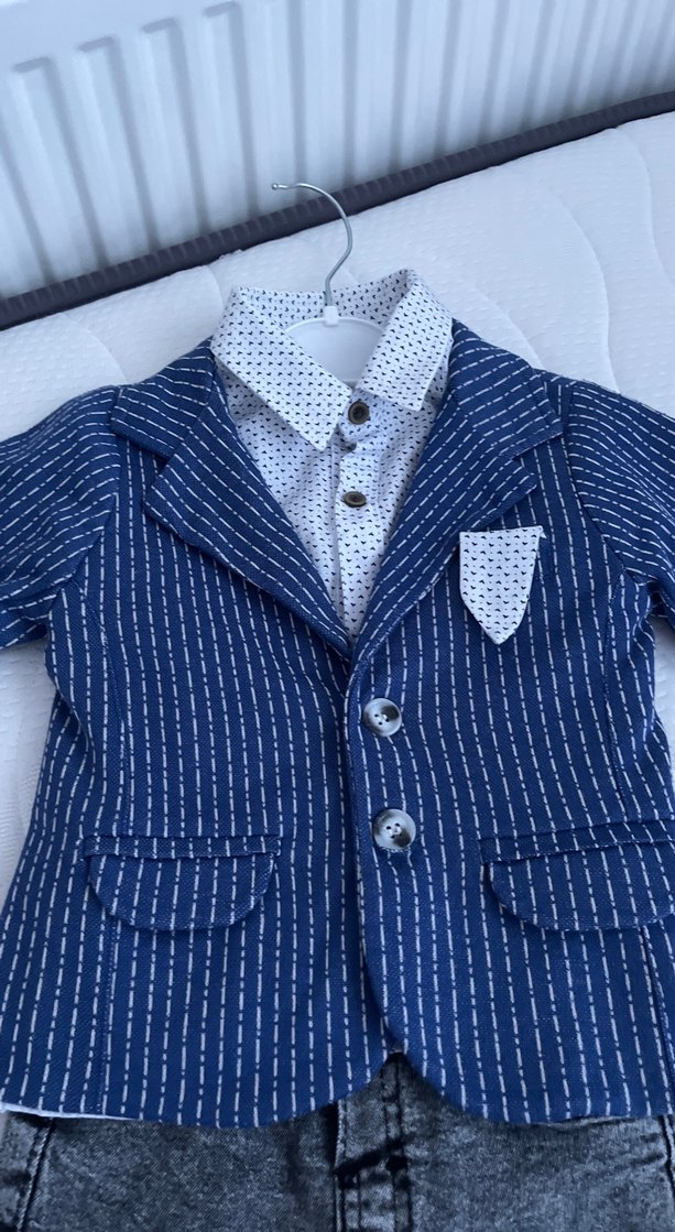 Çocuk için Gri Batik Desenli Takım Elbise - Görsel 2