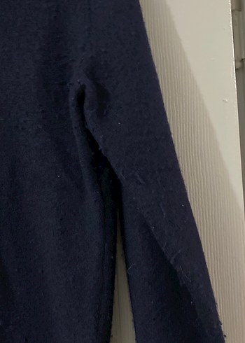 Kadın Lacivert Örgü Yün Kazak - Görsel 4