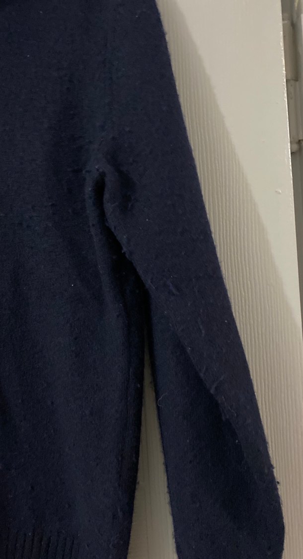 Kadın Lacivert Örgü Yün Kazak - Görsel 4