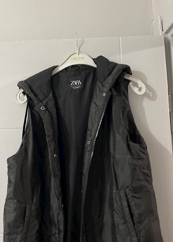 ZARA Siyah Baskılı Midi Ceket - Görsel 4