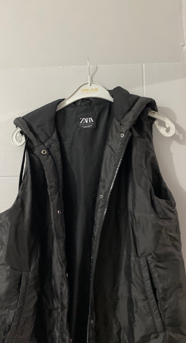 ZARA Siyah Baskılı Midi Ceket - Görsel 2