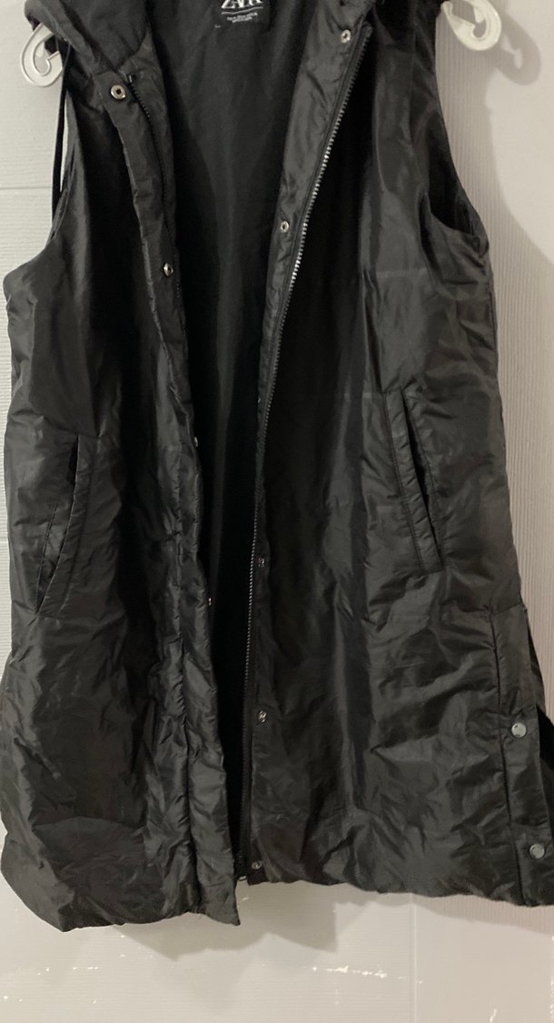 ZARA Siyah Baskılı Midi Ceket - Görsel 3