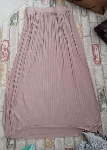 Bej Piliseli Kadın Uzun Etek - Görsel 2