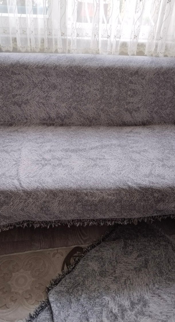 Gri Modern Düz Koltuk Örtüsü - Görsel 2