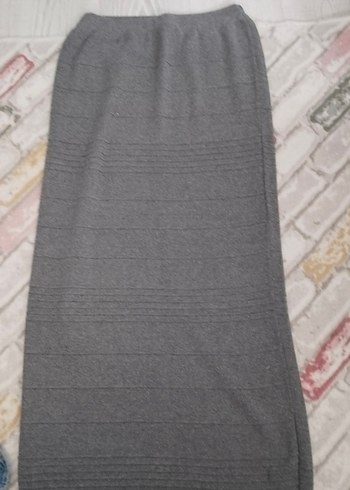 Kadın Gri Uzun Pileli Etek - Görsel 2