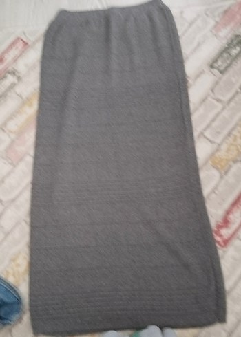 Kadın Gri Uzun Pileli Etek - Görsel 3