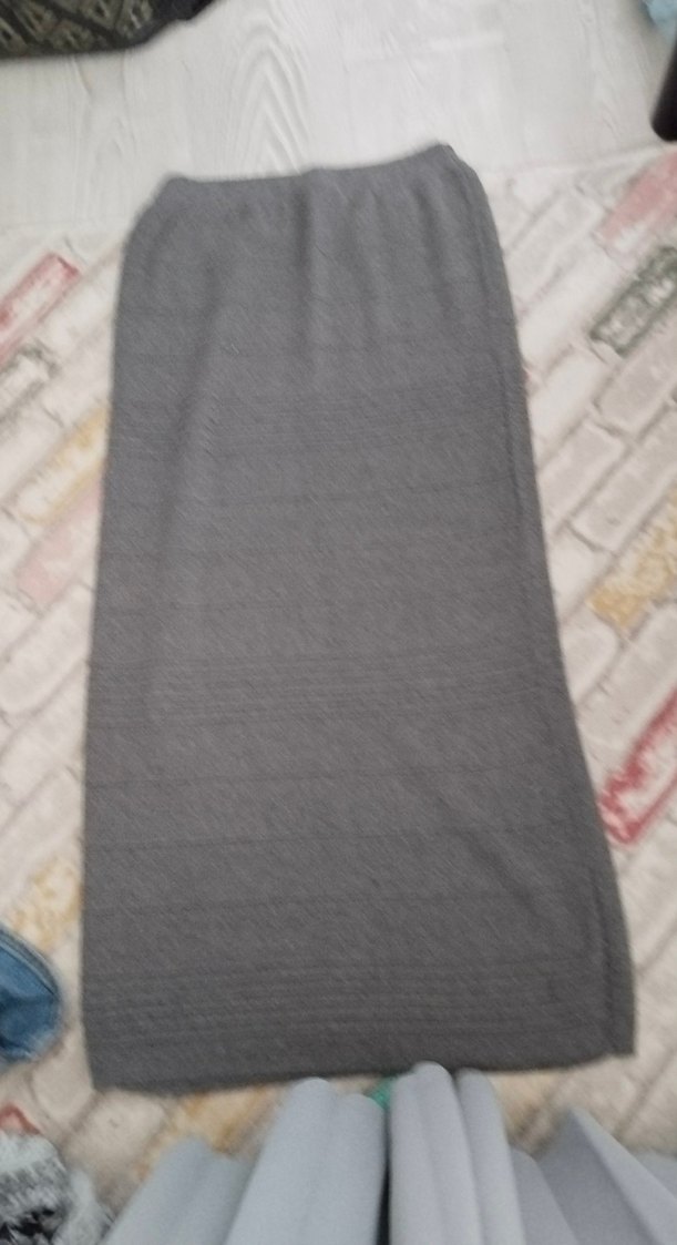 Kadın Gri Uzun Pileli Etek - Görsel 3