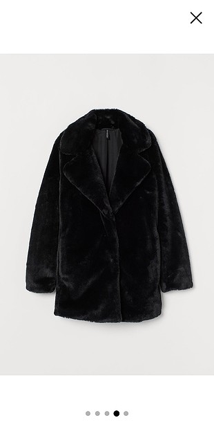 siyah yumuşak suni kürk oversize yaka