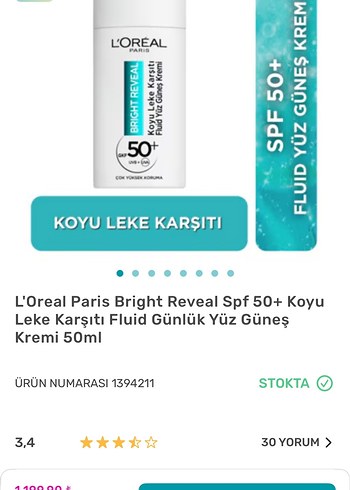 L'Oréal Bright Reveal SPF 50 Yüz Sütü - Görsel 2