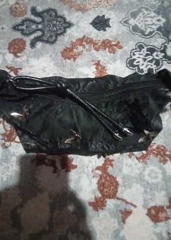  Beden siyah Renk Nakışlı Siyah Kadın Omuz Çantası