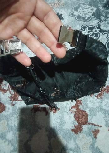  Beden Nakışlı Siyah Kadın Omuz Çantası