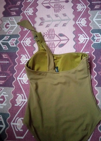 Tek Omuzlu Haki Kadın Mayo - Görsel 7