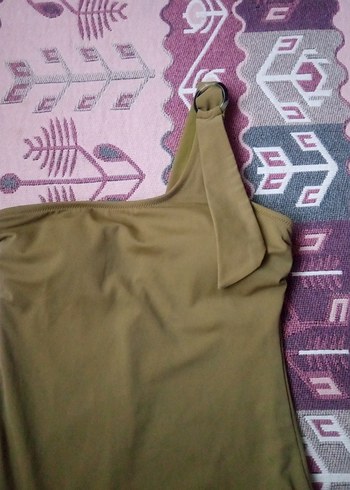 Tek Omuzlu Haki Kadın Mayo - Görsel 5