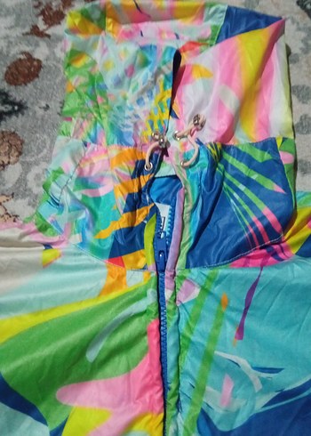 Renkli Kapüşonlu Kadın yağmurluk - Görsel 9