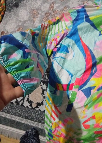 Renkli Kapüşonlu Kadın yağmurluk - Görsel 5