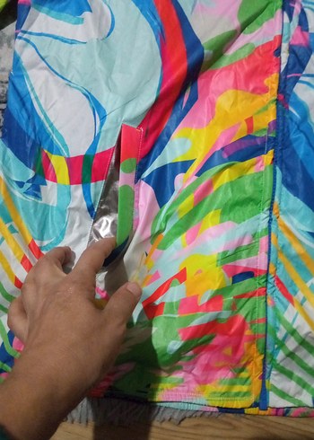 Renkli Kapüşonlu Kadın yağmurluk - Görsel 7