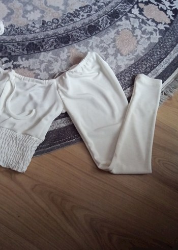 ADİL ISİK Beyaz Straplez Uzun Kollu Mini Bluz - Görsel 4