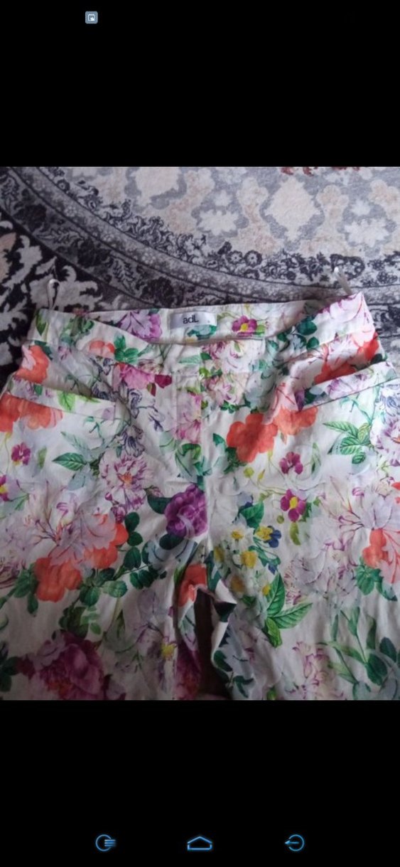 ADİL ISİK Çiçek Desenli Rahat Kesim Kadın Kumaş Pantolon - Görsel 5