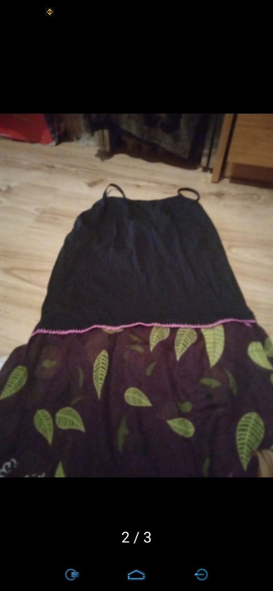 Bordo Çiçek Desenli Uzun Bohem poreo - Görsel 3