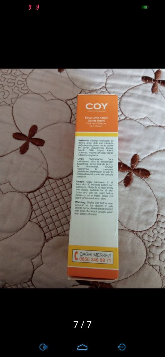 COY SPF 50 Koyu Leke Karşıtı Güneş Kremi - Görsel 4
