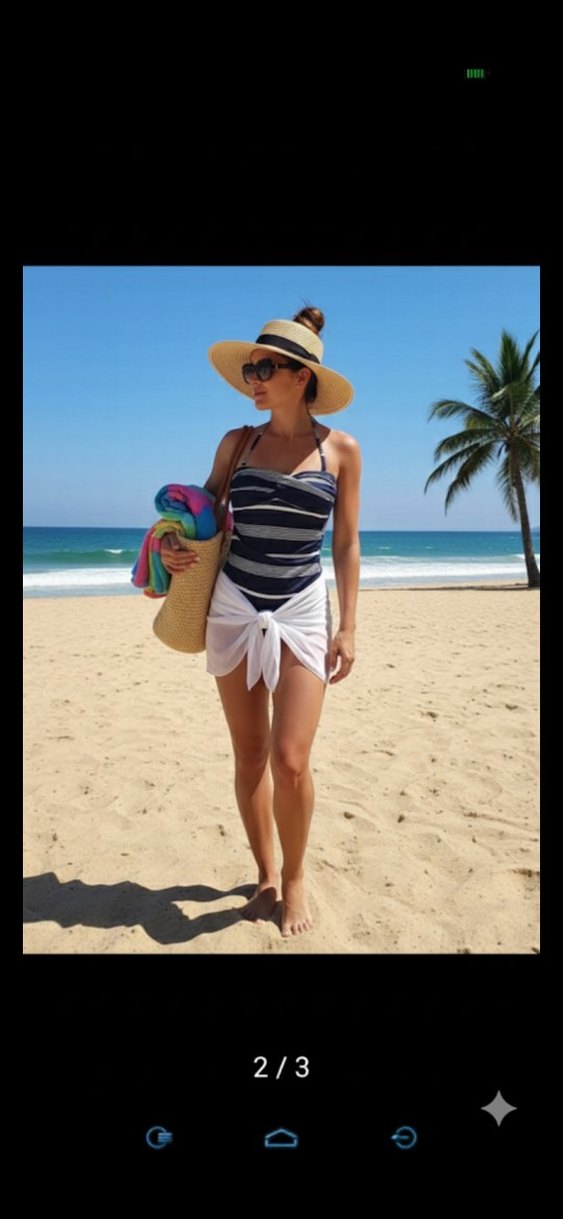 PENTİ Lacivert Çizgili Strappy Mayo - Görsel 2