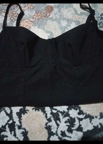 Siyah V Yaka Korse Büstiyer - Görsel 2