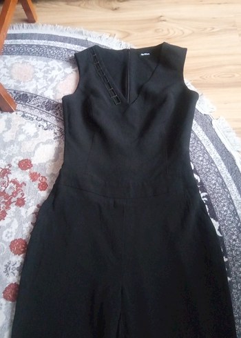 METWORK Siyah V Yaka Kemerli Kadın Tulum - Görsel 10