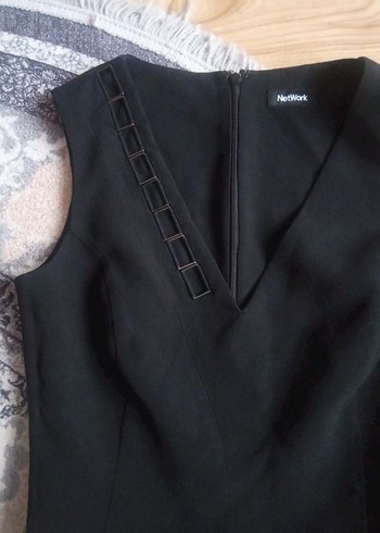 METWORK Siyah V Yaka Kemerli Kadın Tulum - Görsel 8