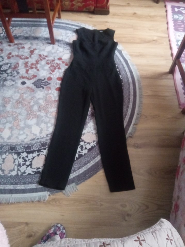 METWORK Siyah V Yaka Kemerli Kadın Tulum - Görsel 5