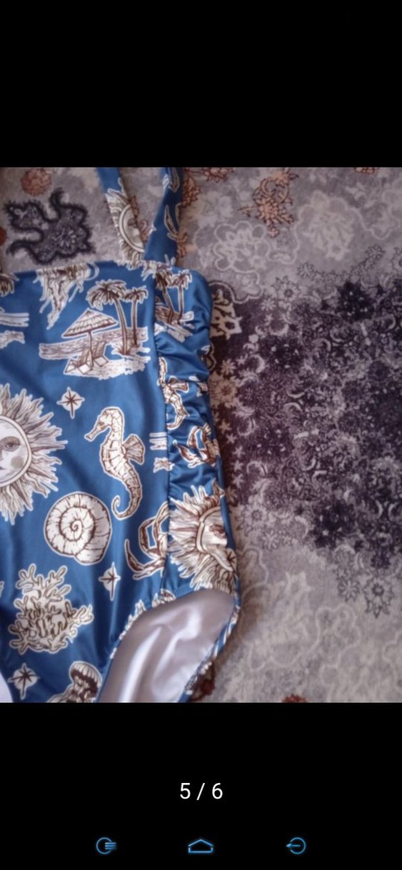 Mavi Bohem Desenli Mini Mayo - Görsel 5