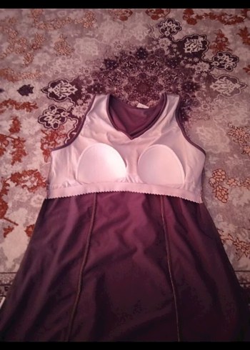 Bordo V Yaka Uzun Kesim Kadın bikini üstü - Görsel 4