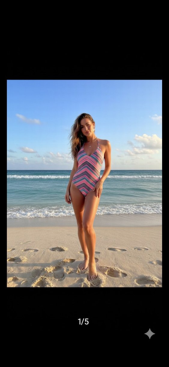 DEFAKDO Pembe Bağcıklı Detaylı Bohem Mayo - Görsel 3