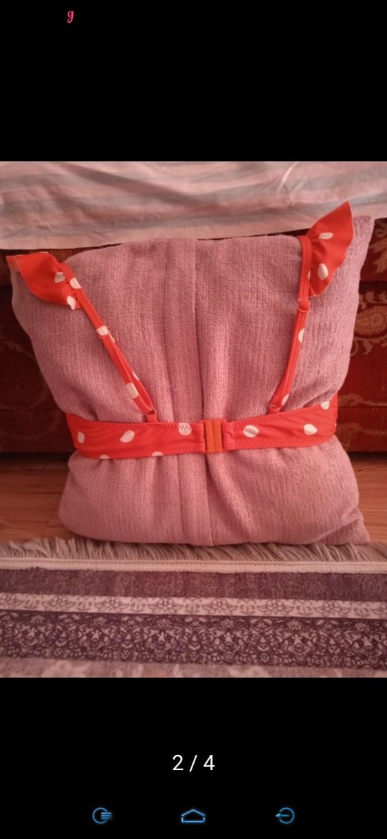 Kırmızı Puantiyeli Uzun İpli Bikini üstü - Görsel 3