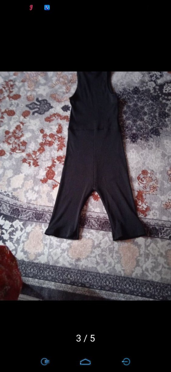 BERSHKA Siyah Kadın yarım Tulum, Boğazlı, Kolsuz - Görsel 5