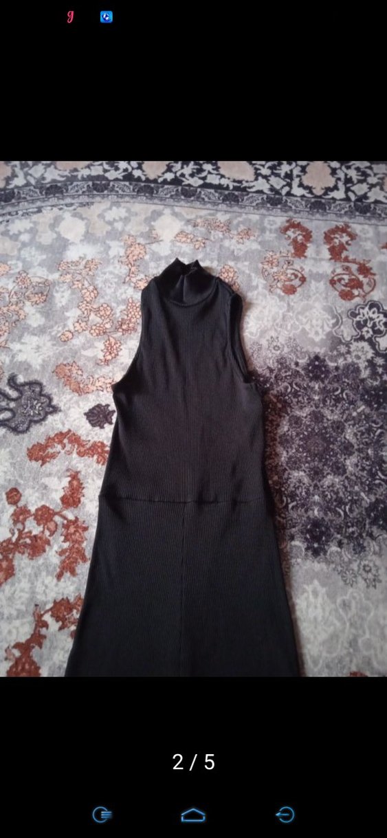 BERSHKA Siyah Kadın yarım Tulum, Boğazlı, Kolsuz - Görsel 4