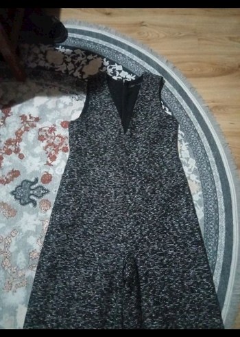 ZARA Siyah kendinden SİMLİ Kemerli Uzun Tulum - Görsel 4